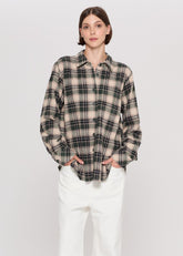 Parosh Camicia Cowboy con Fantasia a Quadri Verde