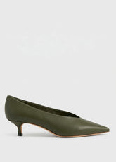Le Monde Beryl Decollete Babouche Kitten Verde Militare