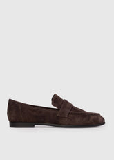 Black Suede Studio Mocassino in Suede Marrone