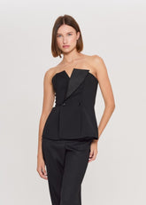 Parosh Top Bustier Liliuxy Strutturato Senza Maniche Nero