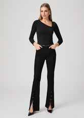 Paige Jeans Bootcut Manhattan Nero con Spacchi