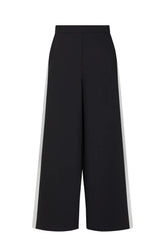 Parosh Pantalone Tuta Panty con Banda Bicolore Nero