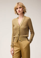 Retori Cardigan Lurex Oro in Maglia