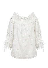 Ermanno Scervino Top Spalle Scese in Cotone Bianco