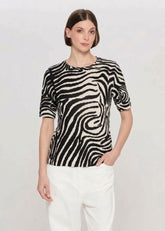 GENTE Maglia Paxton Girocollo Manica Corta Zebra