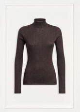 PT Torino Maglia A Costine Collo Alto Marrone
