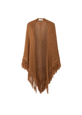 Akep Scialle Lurex Oro Punto ventaglio con frange