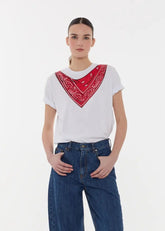 Parosh T-Shirt In Cotone Con Stampa Cote Fantasia Rossa