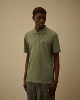 C.P Company Polo Stretch a Maniche Corte con Logo Verde