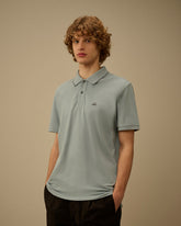 C.P Company Polo Stretch a Maniche Corte con Logo Azzurro