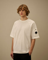 C.P Company Felpa a Maniche Corte con Logo Bianco