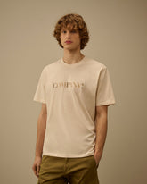 C.P Company T-Shirt a Maniche Corte in Jersey con Logo Beige