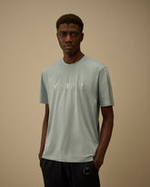 C.P Company T-Shirt a Maniche Corte in Jersey con Logo Azzurro