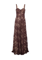 L'AGENCE Abito Lungo Laynie Bordeaux in Pizzo