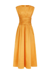 Toccin Abito Lungo Evangeline con Ruches Arancione