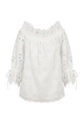 Ermanno Scervino Top Spalle Scese in Cotone Bianco