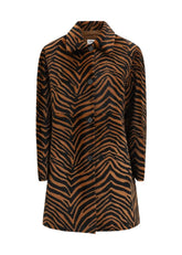 Parosh Cappotto Moira con Fantasia Tigrata Marrone