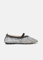 Twenty For Haitch Ballerina in Rete con Strass Nero