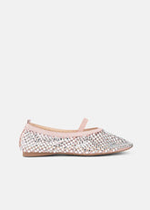 Twenty For Haitch Ballerina in Rete con Strass Rosa