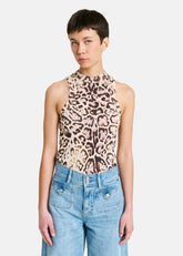 Ermanno Scervino Top Canotta in Maglia Leopardato