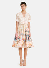 Amosa Abito Midi con Stampa Floreale Multicolore