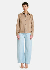 Gente Giacca Corta Over Beige con Bottoni