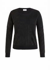 Parosh Maglia Lark Girocollo Manica Lunga Con Strass Nera