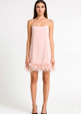 Nema Abito Corto Betty Rosa con Piume