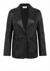 Parosh Giacca Maciock in Pelle Con Bottone Nero