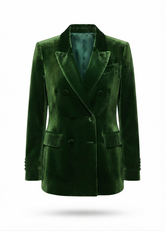 Parosh Blazer Doppiopetto Ravel In Velluto Verde