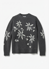 Parosh Maglia Wallaby con Ricamo Fiori Antracite