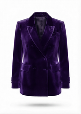Parosh Blazer Doppiopetto Ravel In Velluto Viola