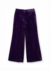 Parosh Pantalone Ravel Wide in Velluto Viola