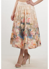Amosa Gonna Midi con Stampa Floreale Multicolore