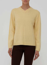 Maglione in cashmere giallo modello over AM41YUZU AMIYA