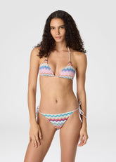 Bikini multicolor a triangolo in viscosa lamé con motivo zig zag effetto pixel MC22SP00BR014FSM9WV MISSONI
