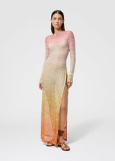 Abito copricostume Multicolor lungo in viscosa lamé motivo ragnatela dégradé con ricamo MS26SQ0TBR014ESMSMF MISSONI