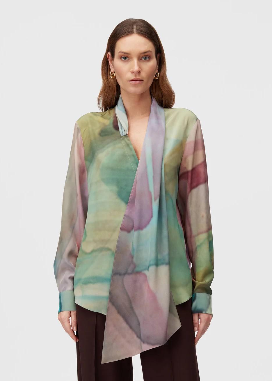 Camicia Multicolore 100% seta con sciarpa 02WFATO008SP00MLT000 RETORI