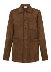 Giacca Camicia in Suede Marrone con tasche MARFAD431845066 P.A.R.O.S.H.