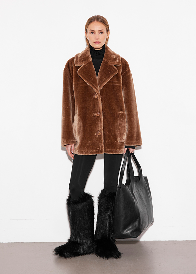 Giacca marrone Stand in pelliccia sintetica 66569940412000 STAND STUDIO
