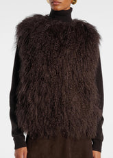 Gilet in mongolia color cioccolato WYG62855AGMOA2009 YVES SALOMON