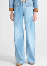 Ermanno Scervino Pantaloni a Palazzo Blu effetto Denim D487P367TEEMYS4217 ERMANNO SCERVINO
