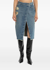 Gonna Demin a portafoglio con spacco A522J212AD06C1 BLUMARINE