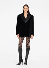 Blazer nero oversize in velluto 8802VR21001 LES FILLES D'EVA