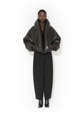 Bomber imbottito in pelle d'agnello nero AA9V1163L024B995 ALAÏA