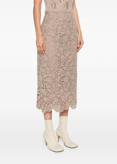 Gonna midi beige con pizzo a fiori D472O339UYOUYO61210 ERMANNO SCERVINO
