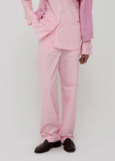 Amiya Pantalone Britannia Rosa in Popeline a Righe AM55PINK STRIPE AMIYA