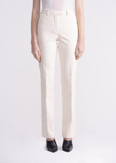 Pantaloni dritti panna con cinturino, passanti e tasche PN01ROA1013200 GENTE