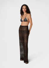 Pantaloni ampi a rete zig zag con paillettes MC25SI01BV00ITS80EQ MISSONI