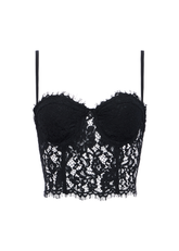 Bustino in pizzo nero con spalline sottili 40751ACKBLAC L'AGENCE